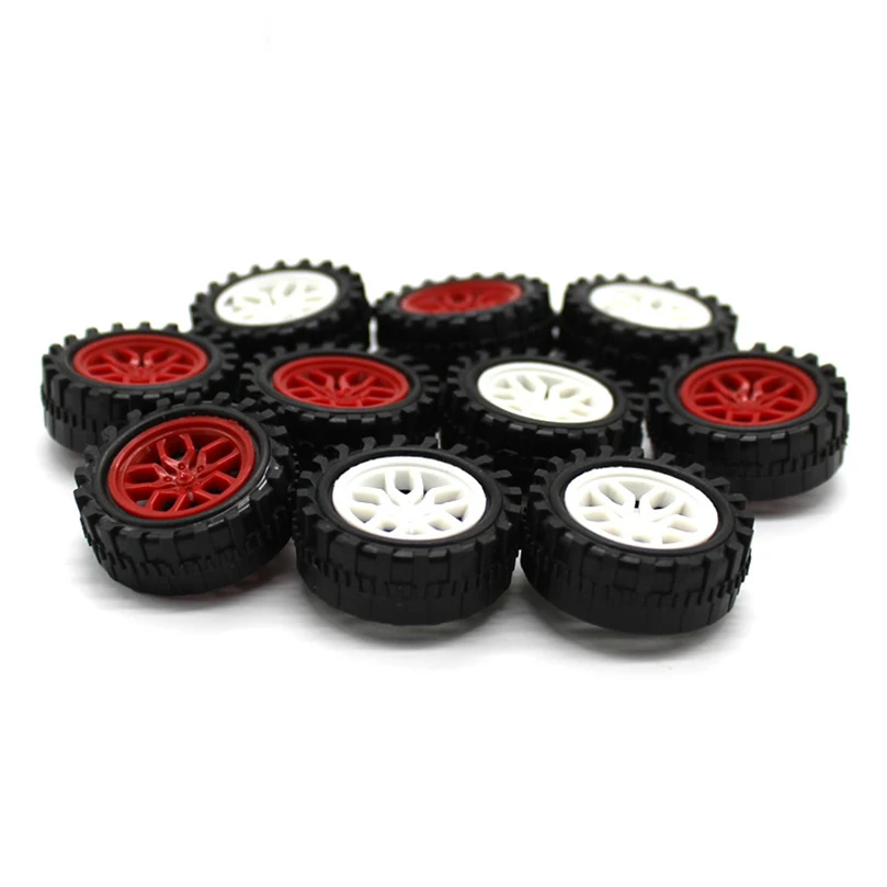 

feichao Plastic 31*2mm Mini Wheels 31mm Diameter Tires 2.0mm Hole Tyre for DIY 2WD / 4WD Vehicle Model Drive Car Robotic Kit