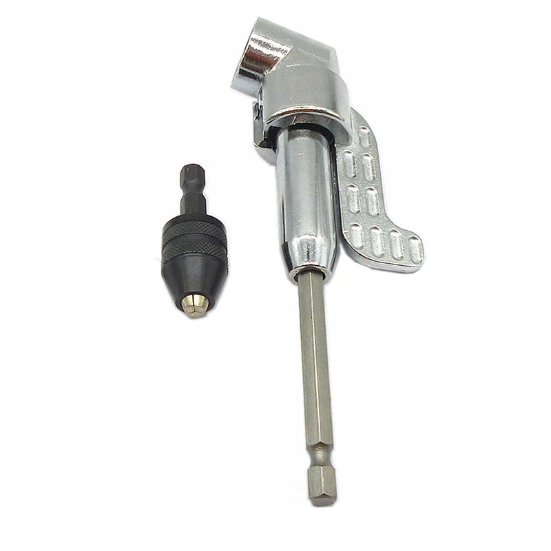 1/4inch Hex Shank Keyless Drill Bit Chuck + Magnetic Angle Driver Screwdriver Bit