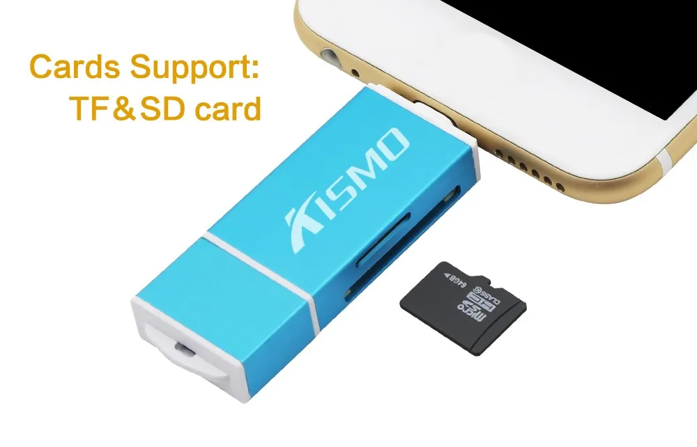 Kismo микро SD карты памяти OTG USB, для карты памяти SD Card Reader Адаптер для iPhone X 8 7 6 Plus 5S iPad Air A3 A5 A7 2016 S6 S7 край Android