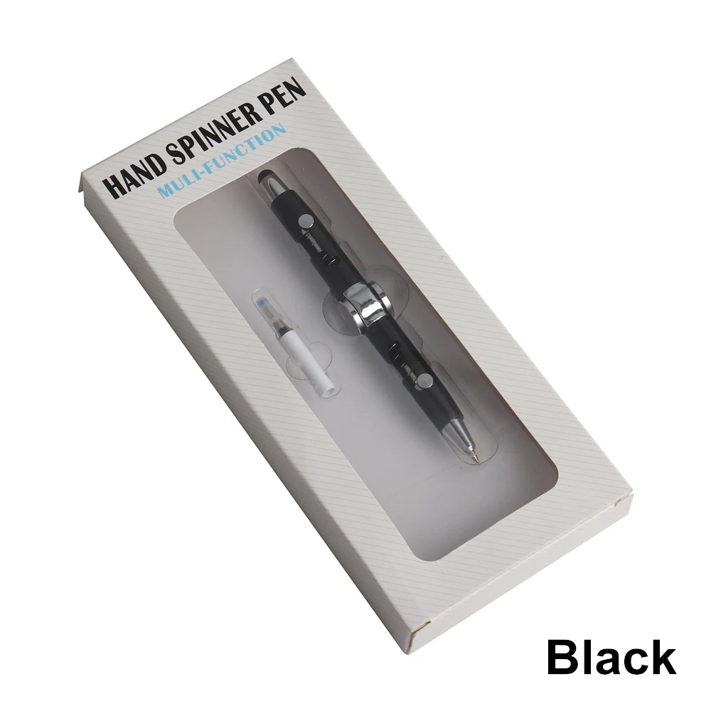 1 комплект Многофункциональный 3 в 1 Спиннер ручка антистресс высокая скорость и сенсорный экран ручка для пенспиннинга для тревожности людей - Цвет: black