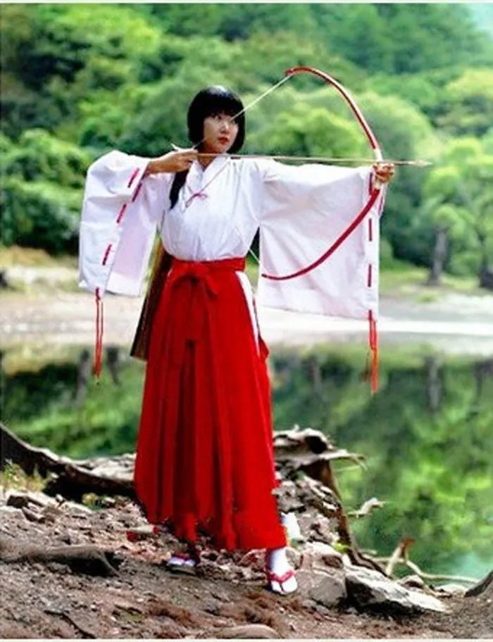 Cosplay&Ware [15]Anime Kikyo Kimono Cosplay Costume Full Set Christmas Performance Size S M L Xl -Cosplay&Ware anime Shop