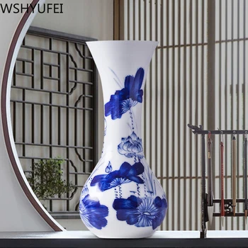

Jingdezhen ceramic vases High-end atmosphere Office fashion flower arrangement Simple living room home decoration WSHYUFEI