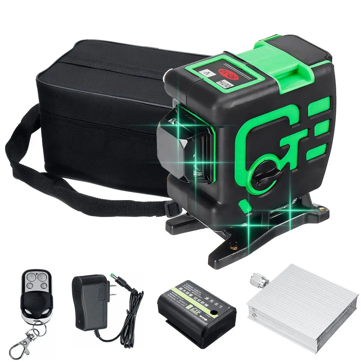 

ZEAST 12 Lines 3D Laser Levels Green Laser Self Leveling 360 Degree Horizontal & Vertical Cross Waterproof Stability AC 110-240V