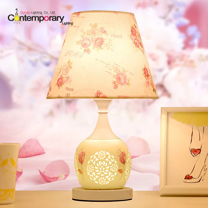 

Romantic creative e27 holder Ceramic Modern for lover table lamp marry birthday gift a lamparas for home bedroom decor Children