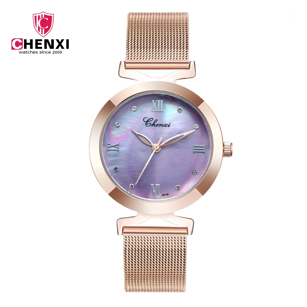 

Crystal Stones Quartz Watches Women CHENXI 2018New Stainless Steel Quartz Watch Ladies Watch Casual Women Watches 30M Waterproof