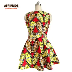 2018 оригинальный Afripride Частный заказ африканская одежда топ + юбка костюм для женщин до колена без рукавов батик летний комплект A722616