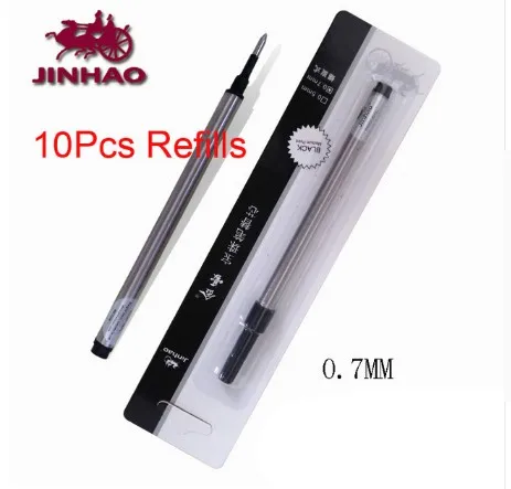 10PCS 0.7MM Подарочная ручка Jinhao, чистый черный цвет, с рисунком дракона, металлические ручки-роллеры, роскошная шариковая ручка с восточным драконом для подарка - Цвет: 10PCS 0.7MM
