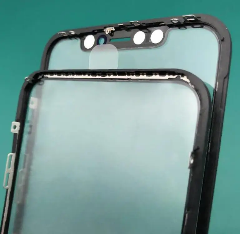 Для iPhone XR Высококачественная передняя стеклянная линза с рамкой + OCA пленка