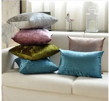 

solid fabric cusihon cover decorative throw pillow case for backrest velvet fabric waist pillow cover household