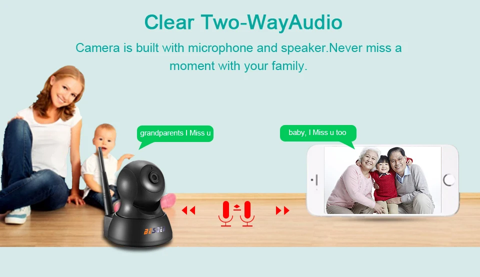 Besder ONVF IP камера 720P беспроводная камера видеонаблюдения Pan Tilt двухсторонняя аудио внутренняя камера безопасности IP Wi-Fi радионяня P2P