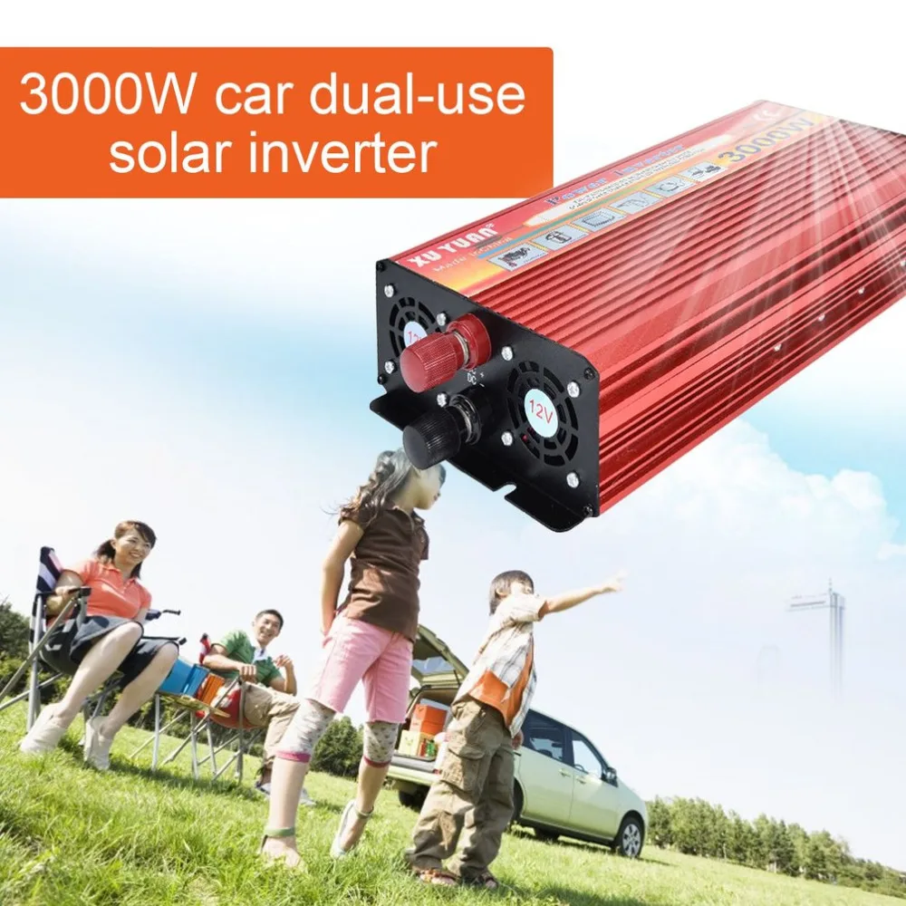 3000W LED Display Screen Car Power Inverter Portable Power Converter DC