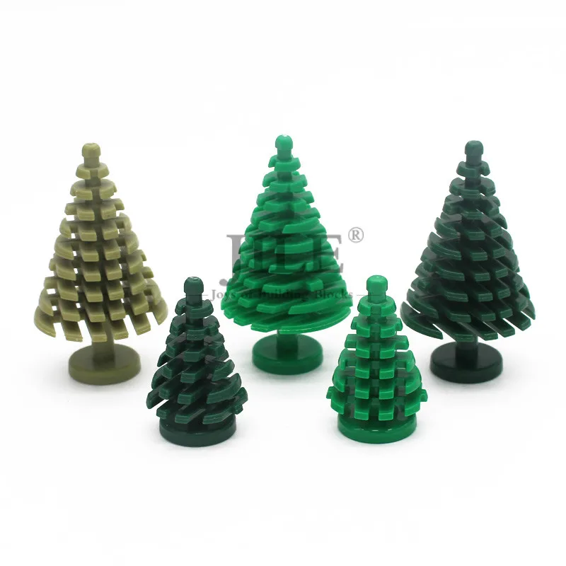 

Moc Plant Tree Pine Large 4x4x6 2/3 3471 Small 2x2x4 2435 DIY Enlighten Building Blocks Compatible with Assembles Particles