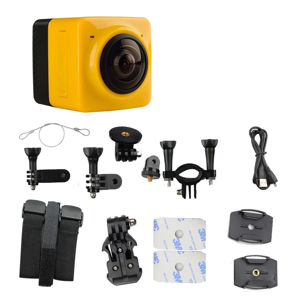 SOOCOO C-UBE360 Мини спортивная экшн-камера 360 панорамная VR камеры широкоугольная 720P 360x190 HD видеокамера Встроенная WiFi камера