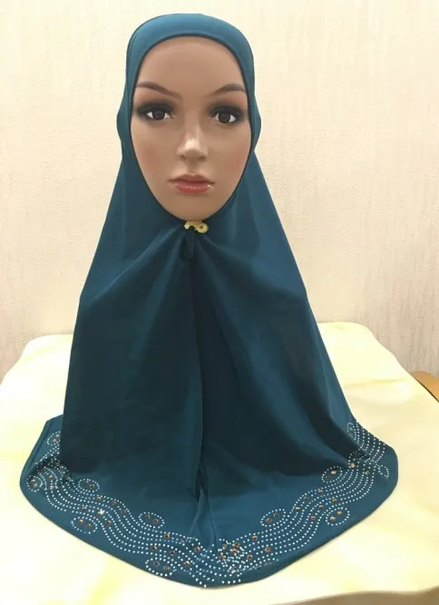 H1348 наиболее подходящего вам размера без застежек хиджаб, мгновенный молимся хиджаб с камнями, Исламской шарф, быстрая