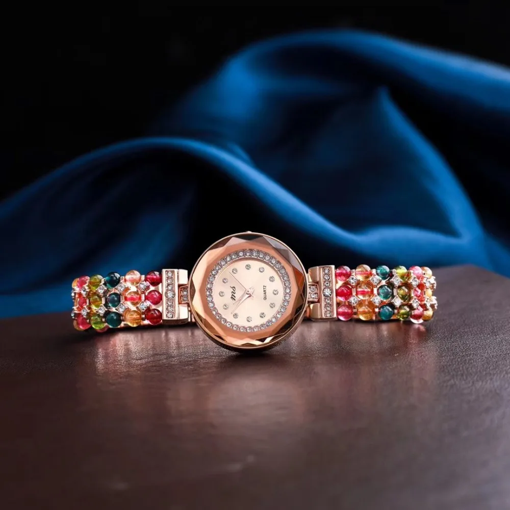 

Натуральные турмалиновые энергетические каменные бусины, браслет и часы 33 мм, сделай сам, украшения для женщин в подарок на лето и пляж в подарок!