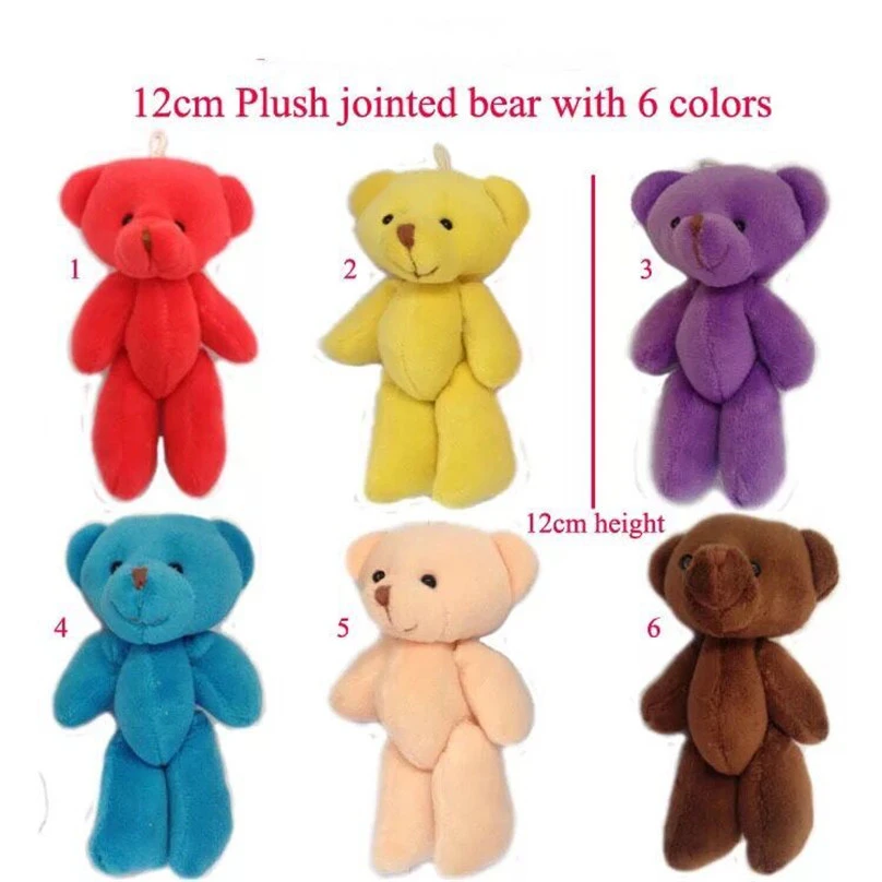 100 Pieces Lot 12cm Pourpre Ours Dessin Anime Bouquet Ours Poupee En Peluche Joints Nu Ours En Peluche Poupee Mini Ours Poupee Aliexpress