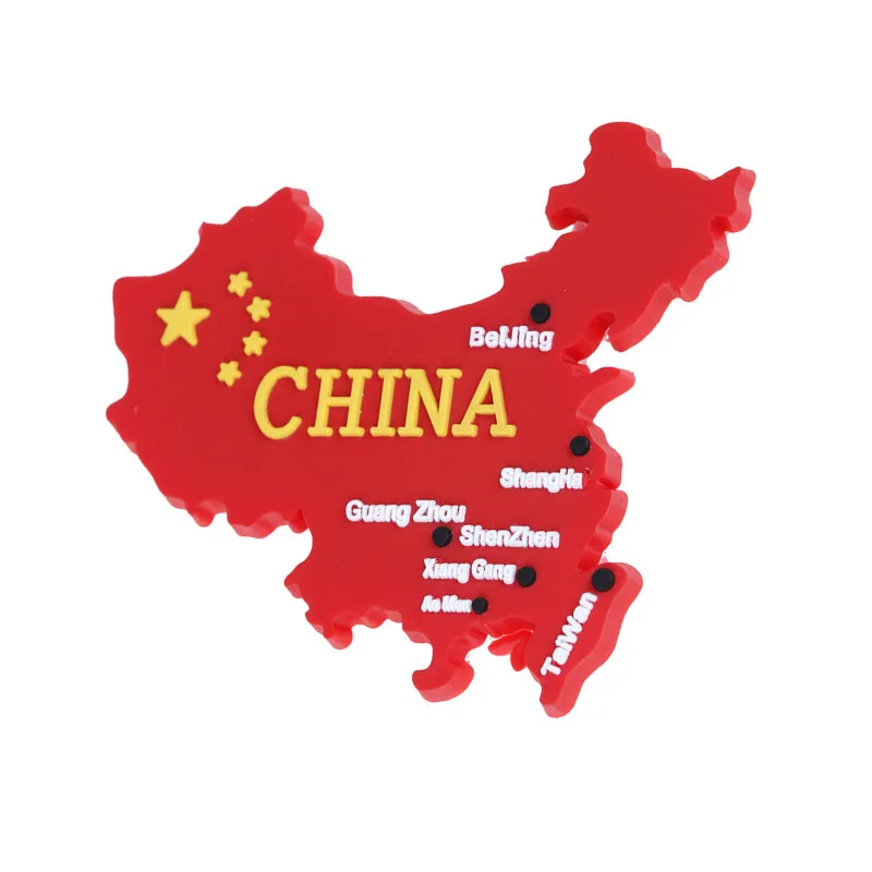 

China Flag Map Refrigerator Magnetic Sticker Chinese Style Fridge Magnet Souvenir Gifts Modern Home Kitchen Decor