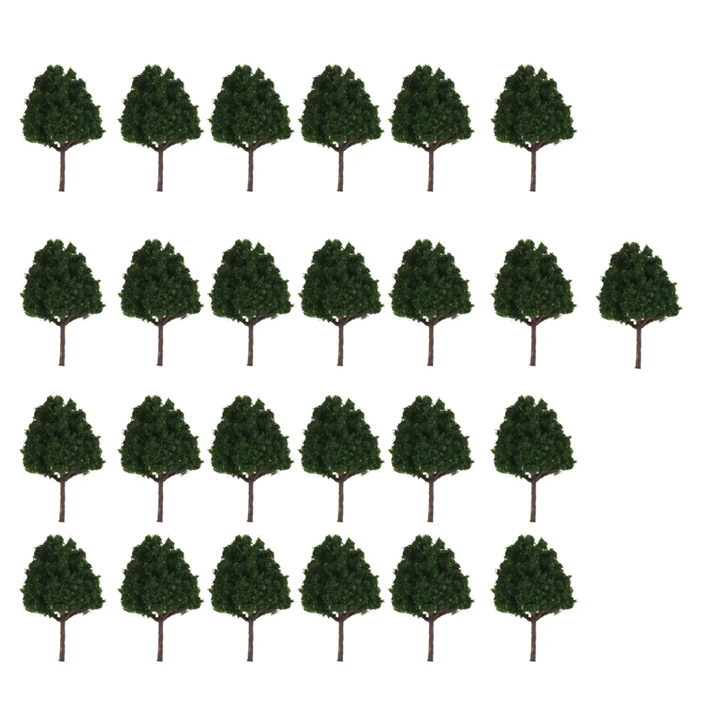 25PCS Dark Green Model Trees N Gauge Railroad Supplies Trains Layouts Scenery