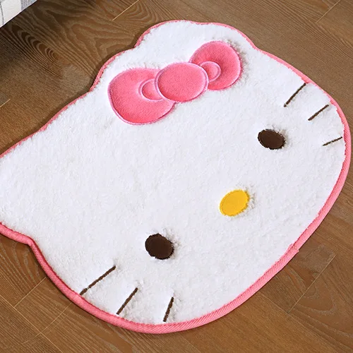 Hello kitty коврик для ванной комнаты Противоскользящий замшевый водопоглощающий круглый коврик для ванной комнаты hello kitty коврик для ванной двери дешевые KT Cat Симпатичные Коврики - Цвет: A Lamb cashmere