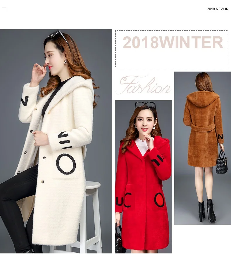 Роскошная Одежда, куртка из искусственного меха, длинное меховое пальто, женские зимние куртки, имитация норки, шерстяное зимнее пальто с капюшоном для женщин K4062