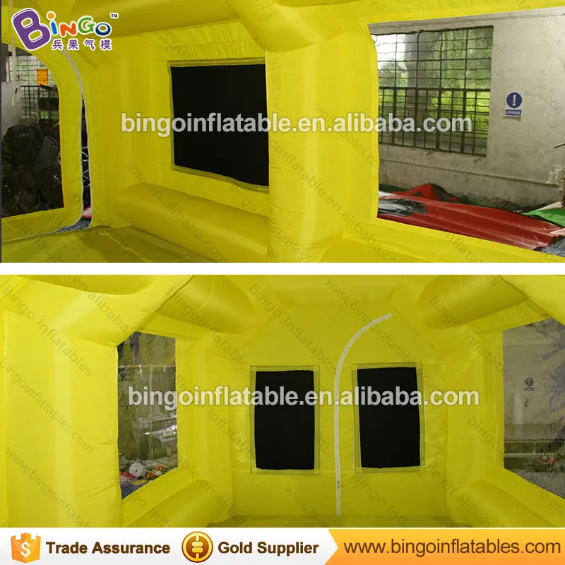  Free Shipping Yellow Color Inflatable Paint Spraying Booth 6X3X2.5 Meters blow up Dustproof Worksho