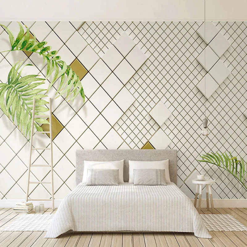 

Photo Wallpaper Modern Simple 3D Stereo White Mosaic Murals Living Room Bedroom Background Wall Cloth Fashion Home Decor Fresco
