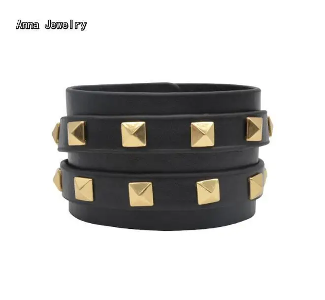 Vintage Designer Women Bracelets Bangles Punk Handmade Studs Cuff Vintage Designer Women Bracelets Bangles Punk Handmade Studs Cuff Leather Bracelet Wide Size Wristband Bangle For