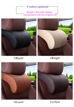 Almohada ergonómica de cuero PU para el cuello, almohada de espuma con