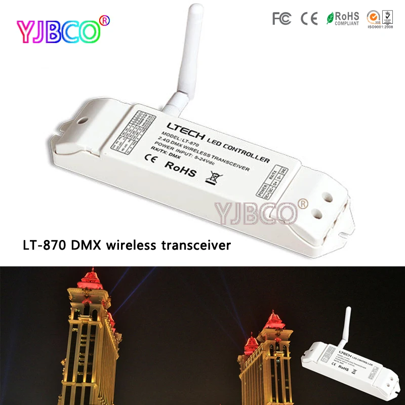 

Free shipping DMX512 signal ISM 64 channels 2.4G LT-870 DMX wireless transceiver for led lights moving head lights