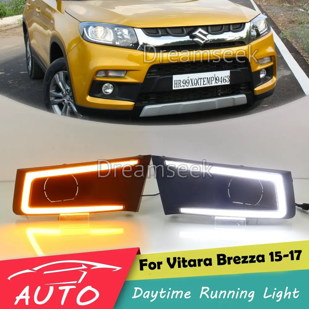 DRL Для Suzuki Vitara Brezza 2015 2016 2017 светодиодный Автомобильные фары дневного света
