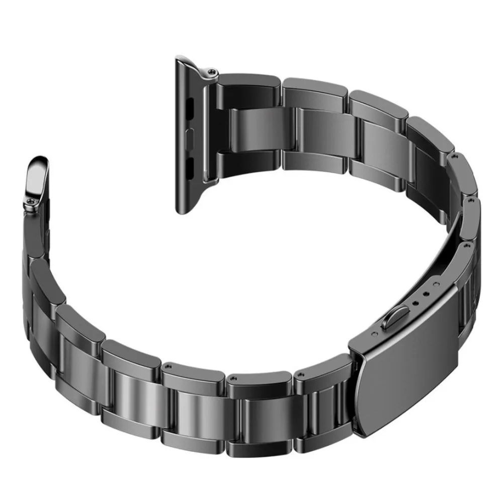 Женщина мужчина часы из нержавеющей стали смотреть группы для iwatch apple watch ремешок