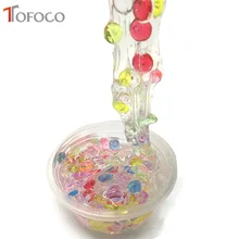 TOFOCO DIY Красочные Хрустальные грязи многоцветный слизь игрушки для детей с цветными пенными шариками прозрачная пушистая глина для детей