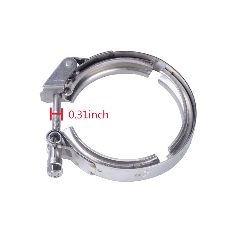 yjracing 4PCS 3.5 Inch 89mm Stainless Steel V Band Quick Release Mild Steel Male Female Flange