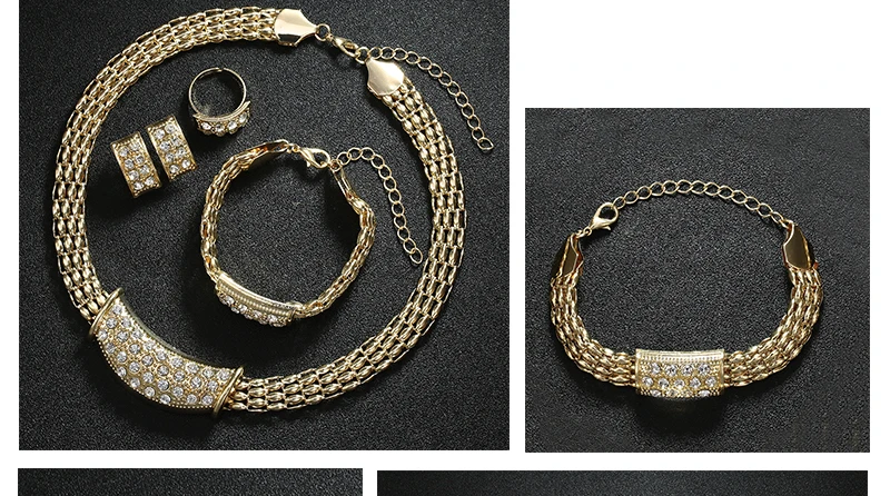 BTSETS Bridal Jewelry Sets Luxury Indian Imitation Crystal Jewelery Sets For Women Necklace and Earrings African Jewelry Set  (4)