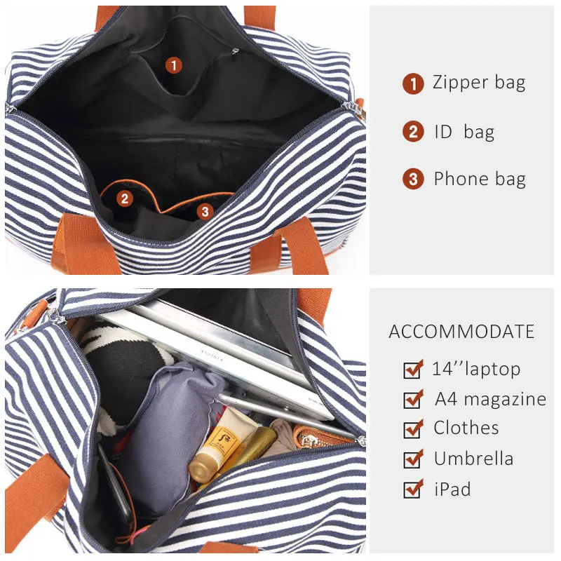 Scione Классическая полосатая дорожная сумка, чемодан, Холщовая Сумка из искусственной кожи, сумка на плечо, сумки через плечо, спортивная сумка, сумка-тоут для выходных