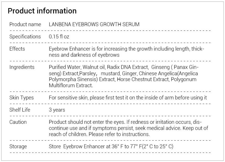 Сыворотка для рост бровей LANBENA уже более толще питает Сыворотка для усиления Роста Бровей Ресниц Быстрый мощный брови вырасти жидкости
