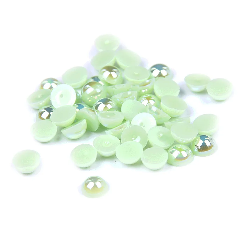 Бесплатная доставка ~ Peridot AB Цвет 1 5 мм 2 4 6 8 10 12 плоская задняя сторона ABS Круглый