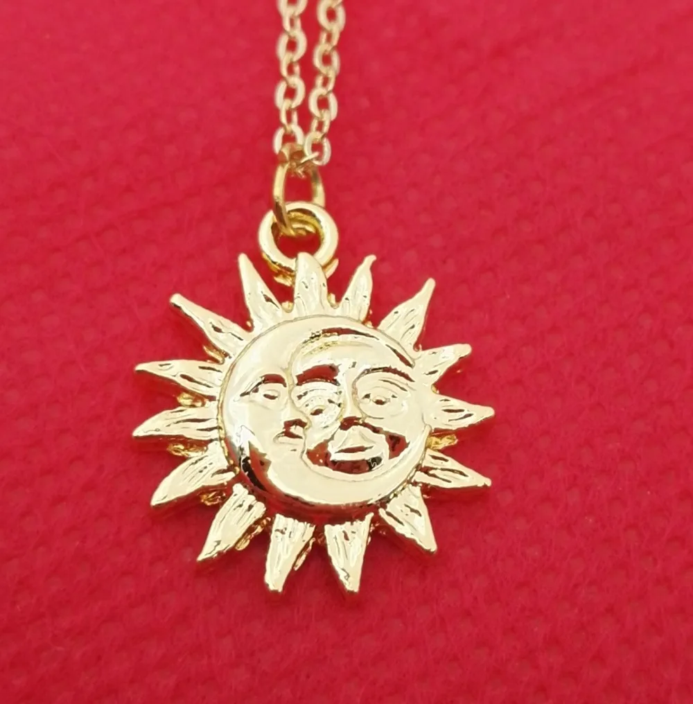 

20pcs/lot Wholesale Moon necklace with sun charms, moon and sun necklace SanLan