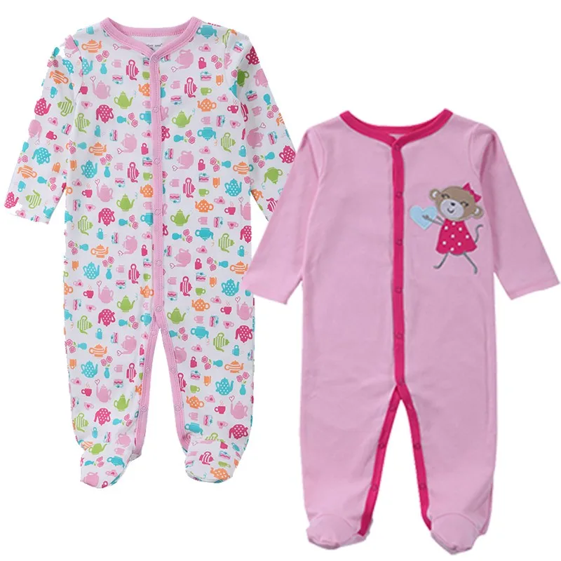 2016 New Brand Spring Summer Baby Rompers Pajamas Boys Girl Clothes Cute Monkey Newborn Jumpsuits Infant Clothing Sleepwear (1)