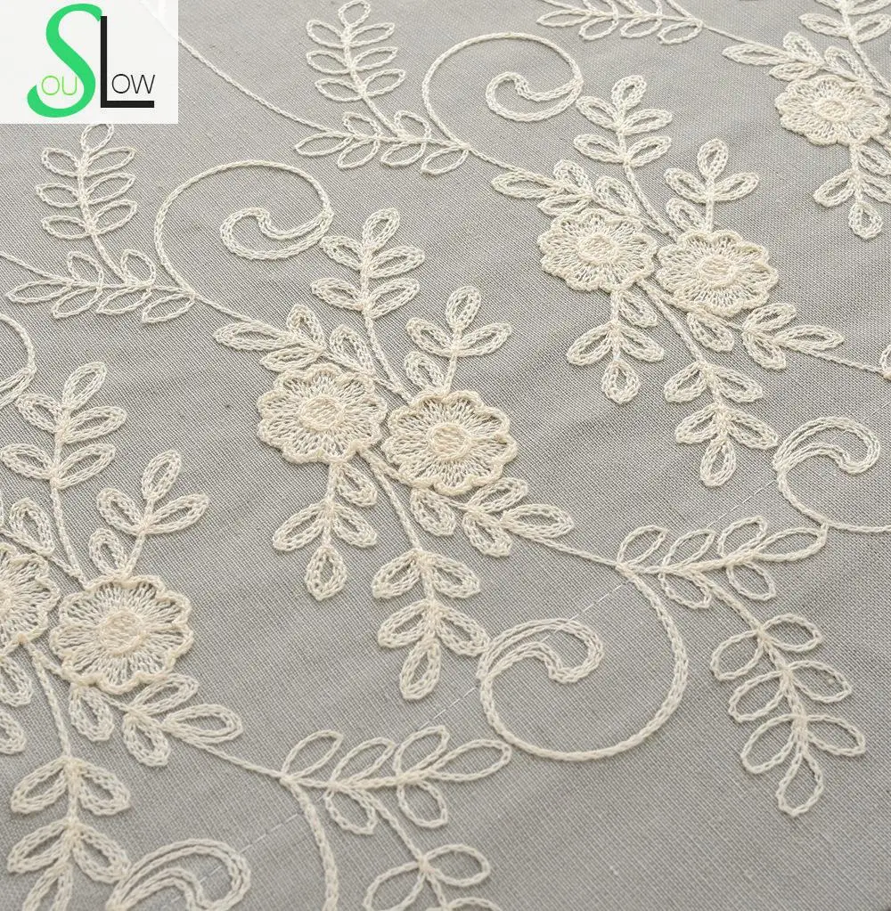 Slow Soul Stereo Embroidery Curtain Cotton Floral Curtains For Living Room Bedroom Modern Tulle Kitchen Sheer Pastoral Luxury