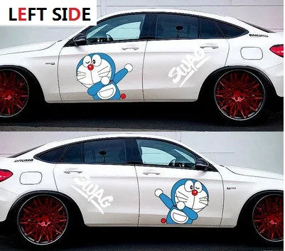 Left and right sides Наклейки для автомобиля с левой стороны, большая крышка на дверь, царапины, хип-хоп, милые боли, автомобильные мультипликационные наклейки, наклейки на тело - Название цвета: Left and right sides