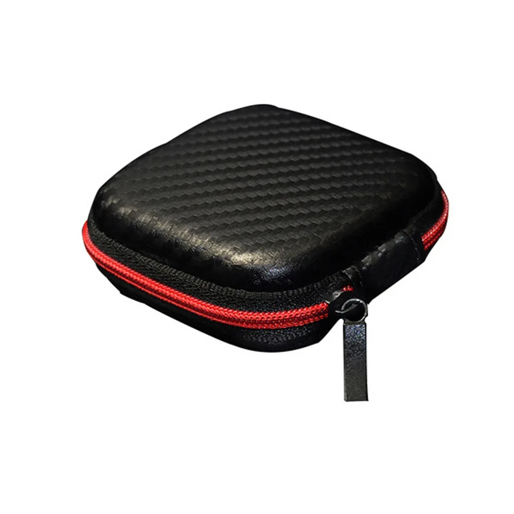 

Portable Zipper Carbon Fiber Headphones Box Earphone Earbuds Hard Case SD Card Data Phone Cable Storage Carrying Pouch Bags