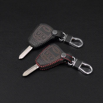 

Latest leather key case for Jeep Chrysler Wrangler Guide / Dodge Cool Granville / Chrysler 300C Key Remote Protector Great case