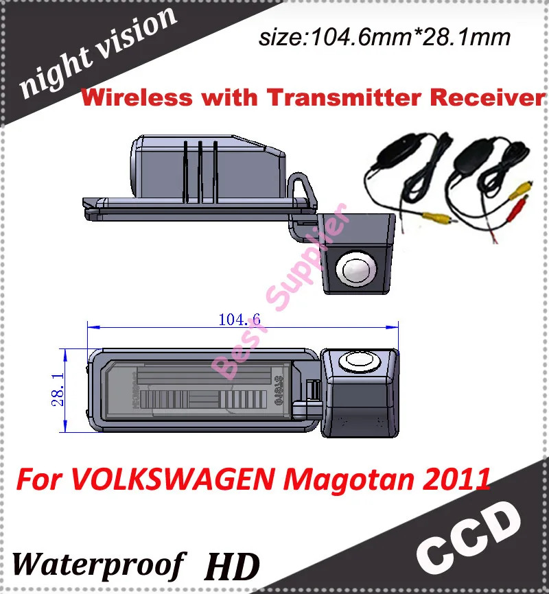 

CCD Car Rear view Camera for VOLKSWAGEN Magotan 2011 +2.4Ghz Wireless Signal Receiver/Transmitter