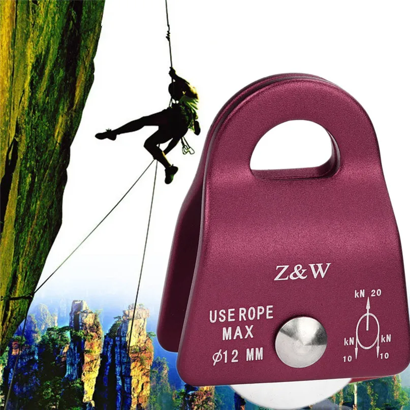 Aluminum Alloy 20KN Rock Climbing Climb Mobile Side Pulley Single Micro