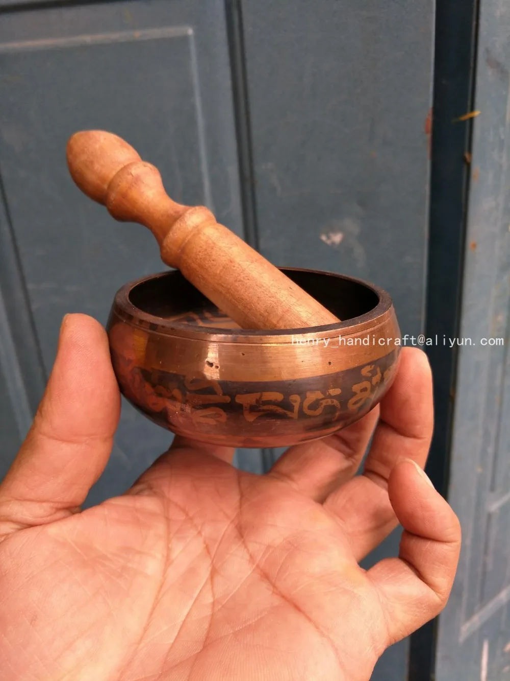 

RareTibetan Copper Singing Bowl With a Wooden Stick buddha Bowl ,Handwork,Free shipping