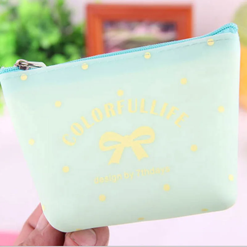 

New Style Candy Color Bow Jelly Silicone Coin Purses Child Girl Student Women Change Purse Lady Zero Wallets Coin Bag Monedero