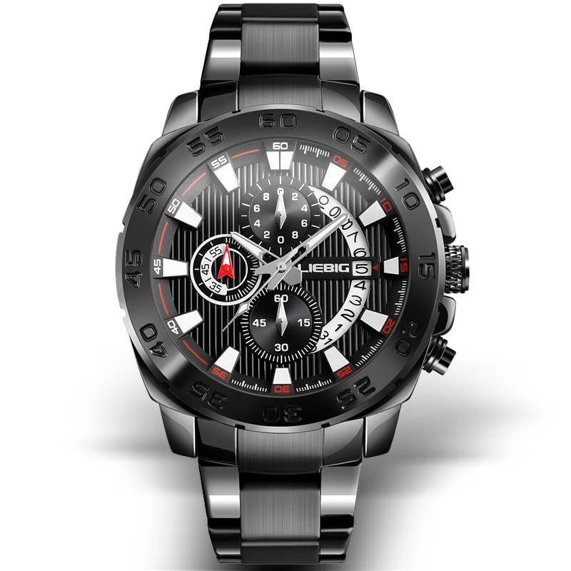 Beste Horloge Mannen Horloges Black Metal Luxe Famous Top Merk heren Fashion Casual Dress Horloge Militaire Quartz Horloges klok Saat