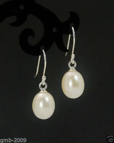 

Hot selling> Hot sale new Style >>>>Fashion Natural 6-7mm Akoya Freshwater Pearl 925 Silver Earrings -Bride jewelry free shippin