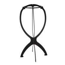 Plastic Wig Display Stable Durable Wig Hair Hat Stand Hair Holder Display- Black